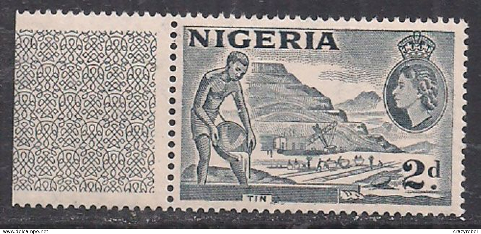 Nigeria 1953 - 58 QE2 2d Grey Tin Mining Type A Umm SG 72c ( E1296 ) - Nigeria (...-1960)