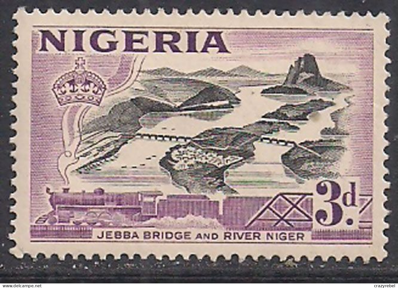 Nigeria 1953 - 58 QE2 3d Bridge & River Pictorial  MM SG 73 ( E1203 ) - Nigeria (...-1960)