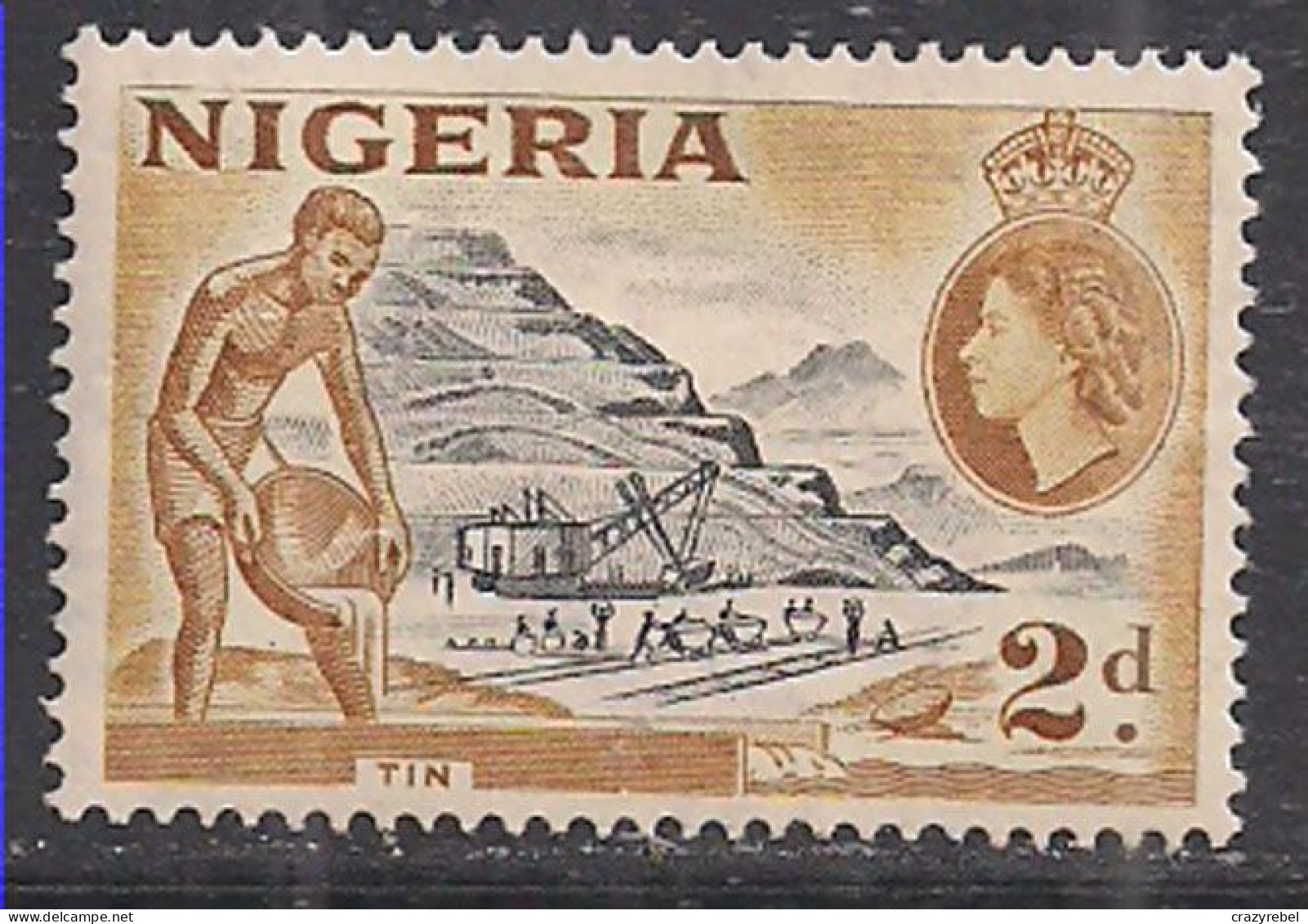 Nigeria 1953 - 58 QE2 2d Pictorial Mining Tin MM SG 72 ( E943 ) - Nigeria (...-1960)