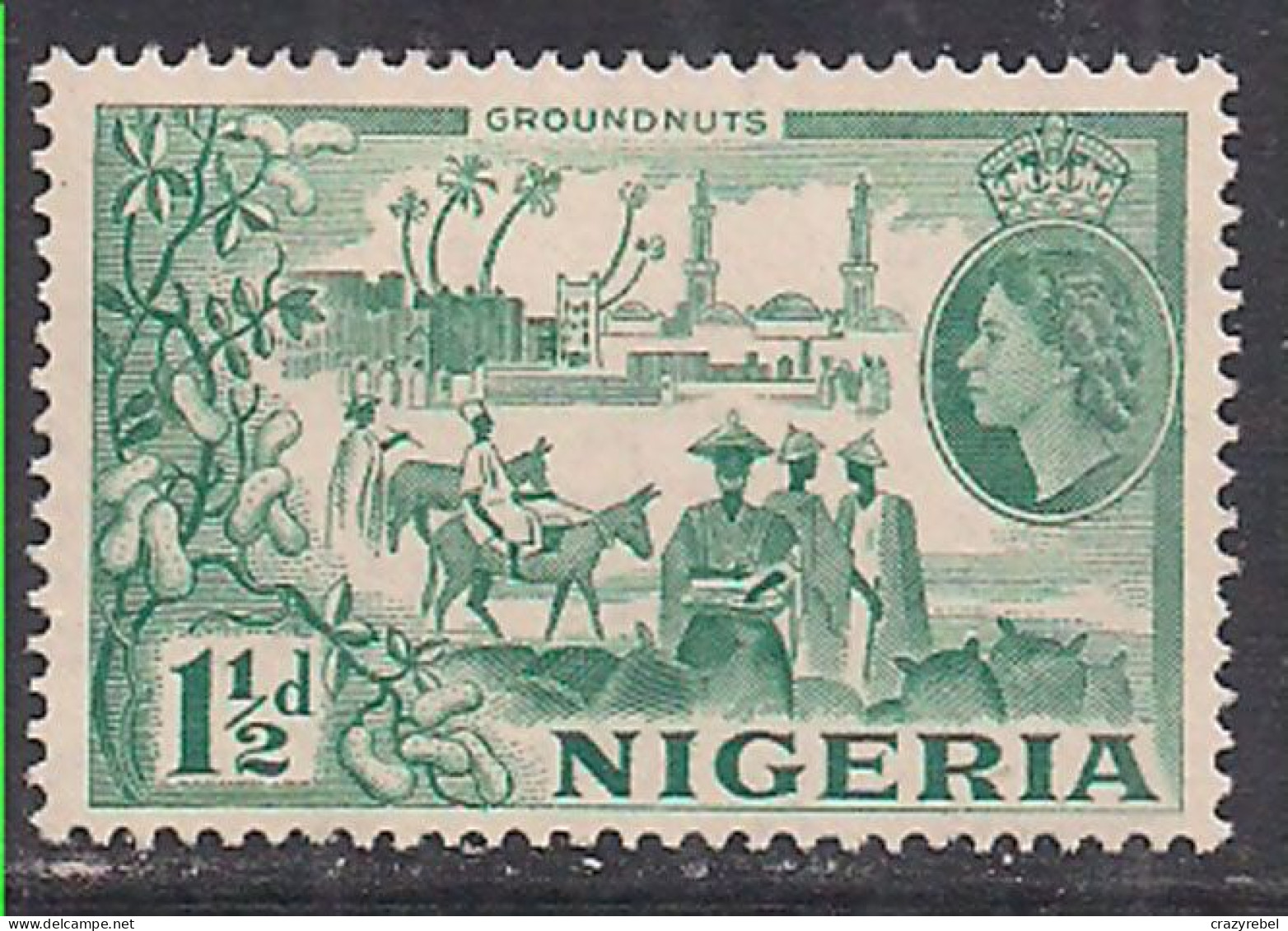 Nigeria 1953 - 58 QE2 1  1/2d Groundnuts Pictorial  MM SG 71 (E737 ) - Nigeria (...-1960)