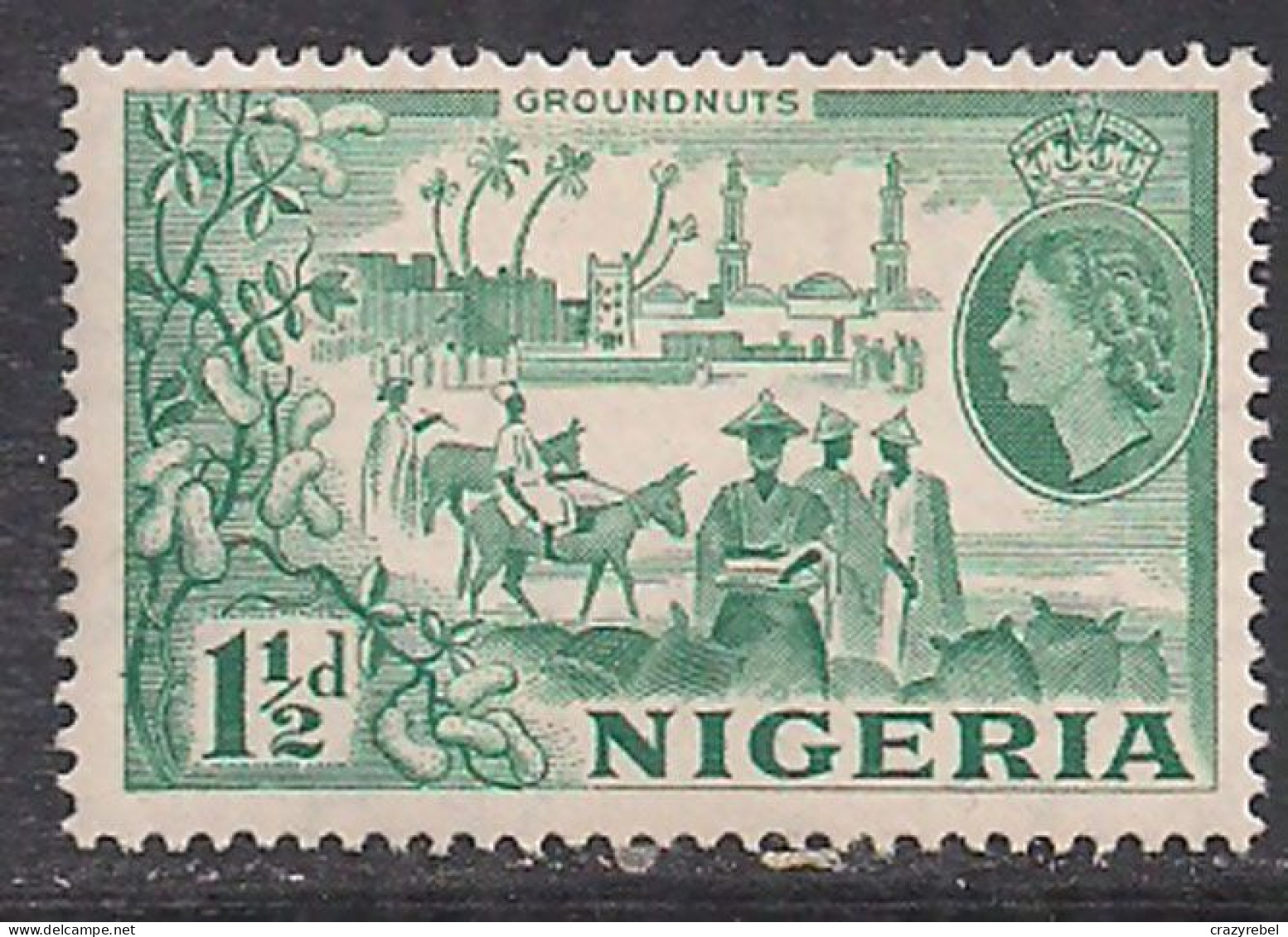 Nigeria 1953 - 58 QE2 1  1/2d Groundnuts Pictorial  MM SG 71 (E572 ) - Nigeria (...-1960)