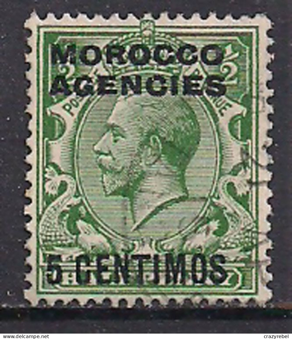 Morocco Agencies 1914 KGV Ovpt 5 Centimos On 1/2d Green Used  SG 192 ( H915 ) - Bureaux Au Maroc / Tanger (...-1958)