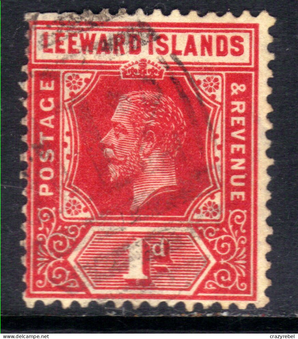 Leeward Islands 1912 - 22 KGV 1d Red Used SG 48  ( F1171 ) - Leeward  Islands