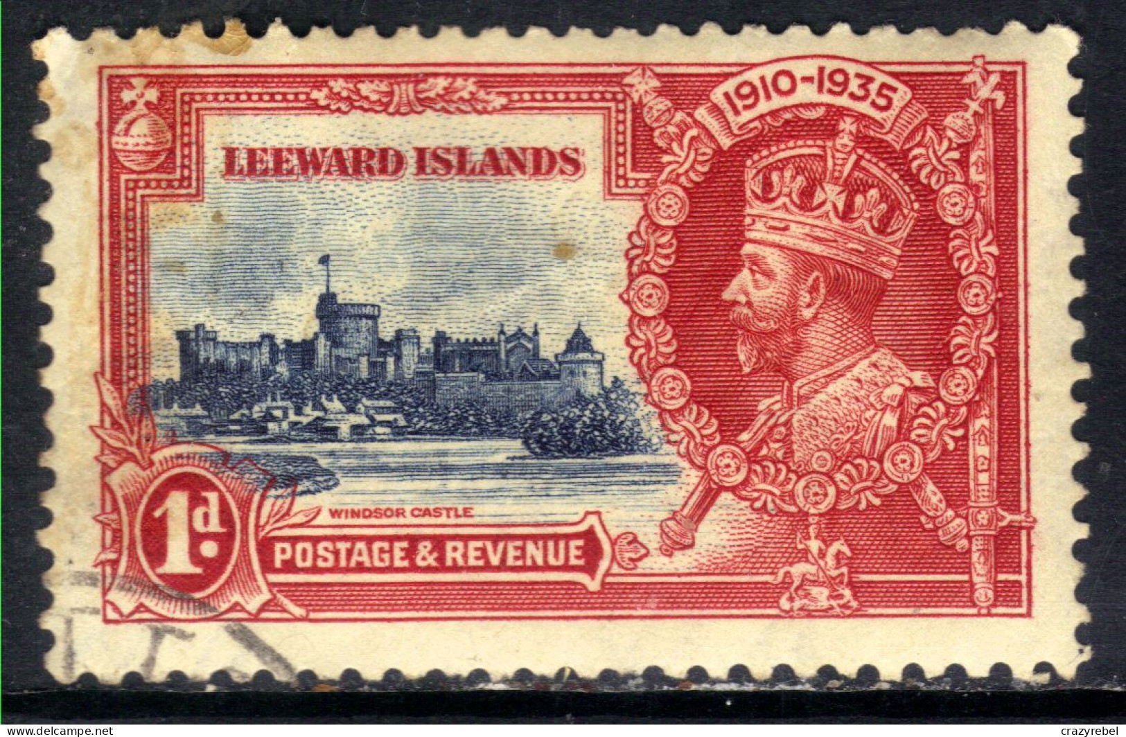 Leeward Islands 1935 KGV 1d Silver Jubilee Used SG 88 ( G335 ) - Leeward  Islands