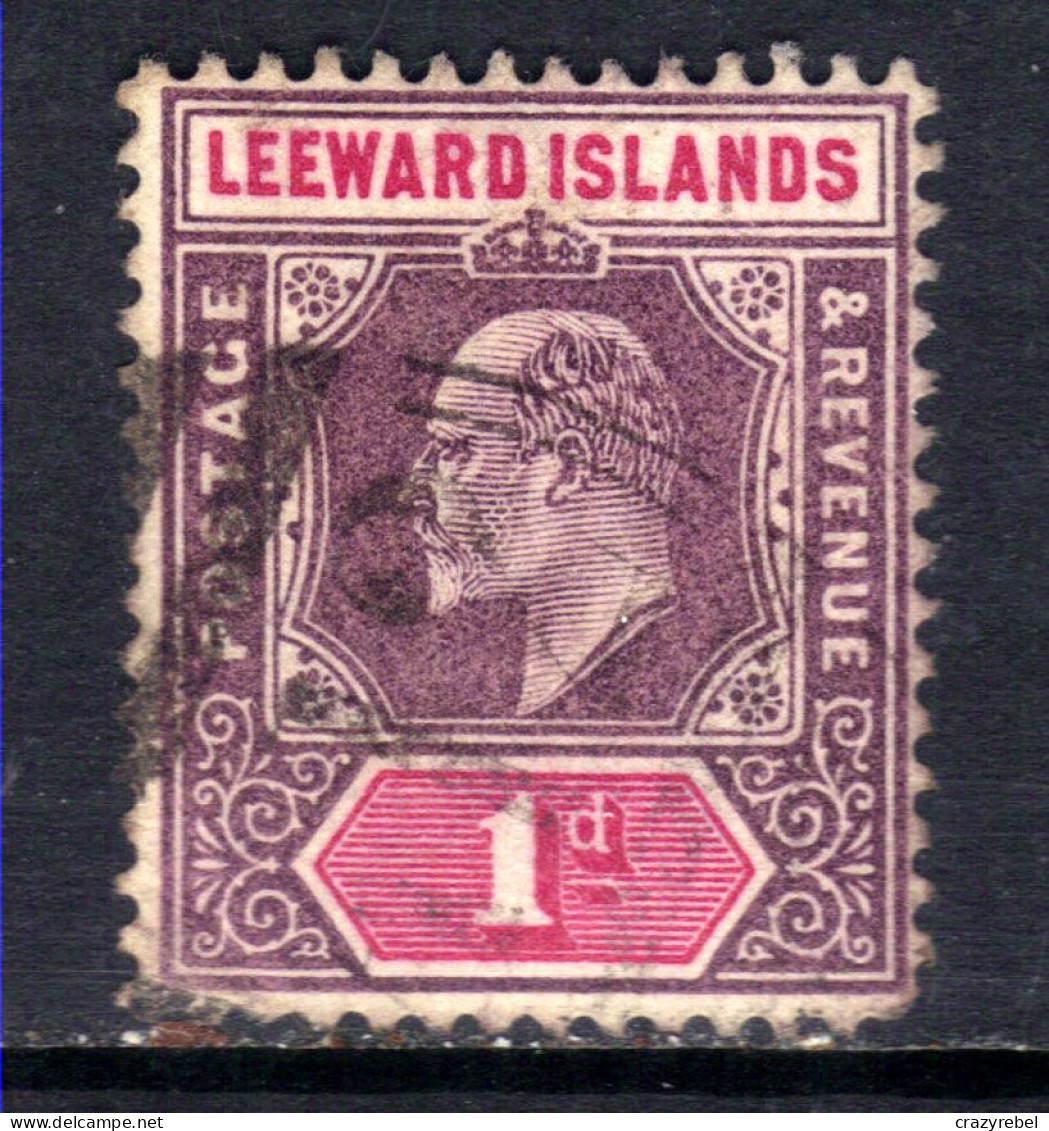 Leeward Islands 1902 KEV11 1d Purple & Carmine Used SG 21 ( G47 ) - Leeward  Islands