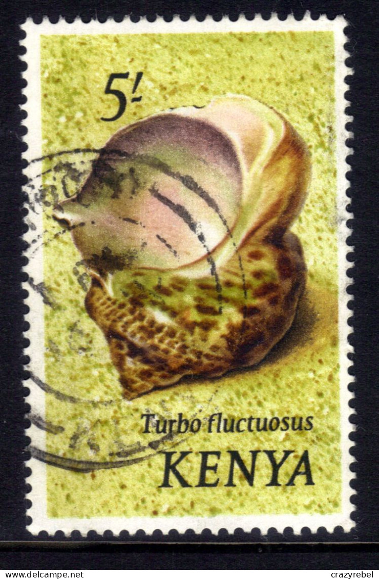 Kenya 1971 - 74 QE2 5/-  Shells  Tarbo Fluctuosus Used SG 50 ( C463  ) - Kenya (1963-...)