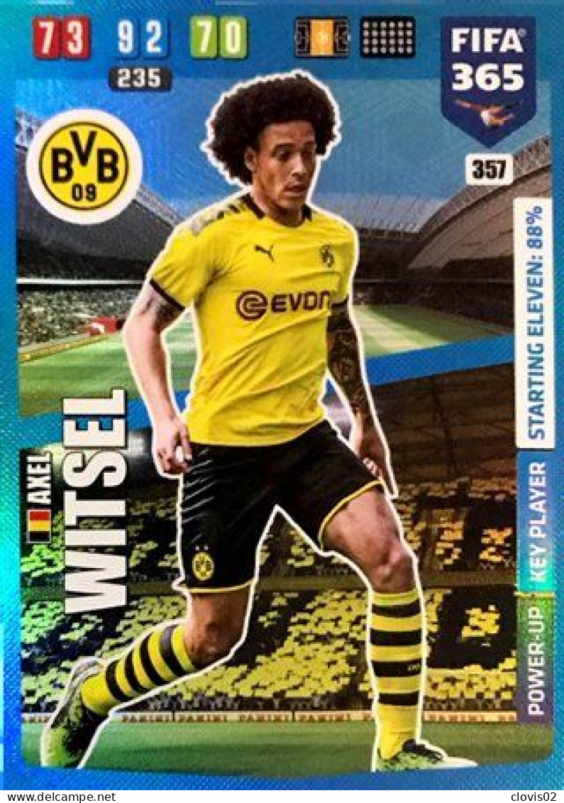 357 Axel Witsel - Borussia Dortmund - Carte Panini FIFA 365 2020 Adrenalyn XL Trading Cards - Trading Cards