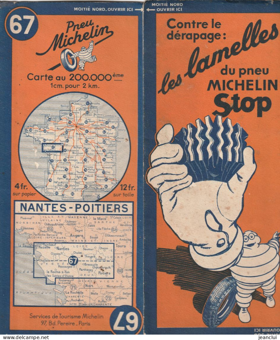 CARTE MICHELIN N° 67  .  NANTES - POITIERS - Cartes Routières