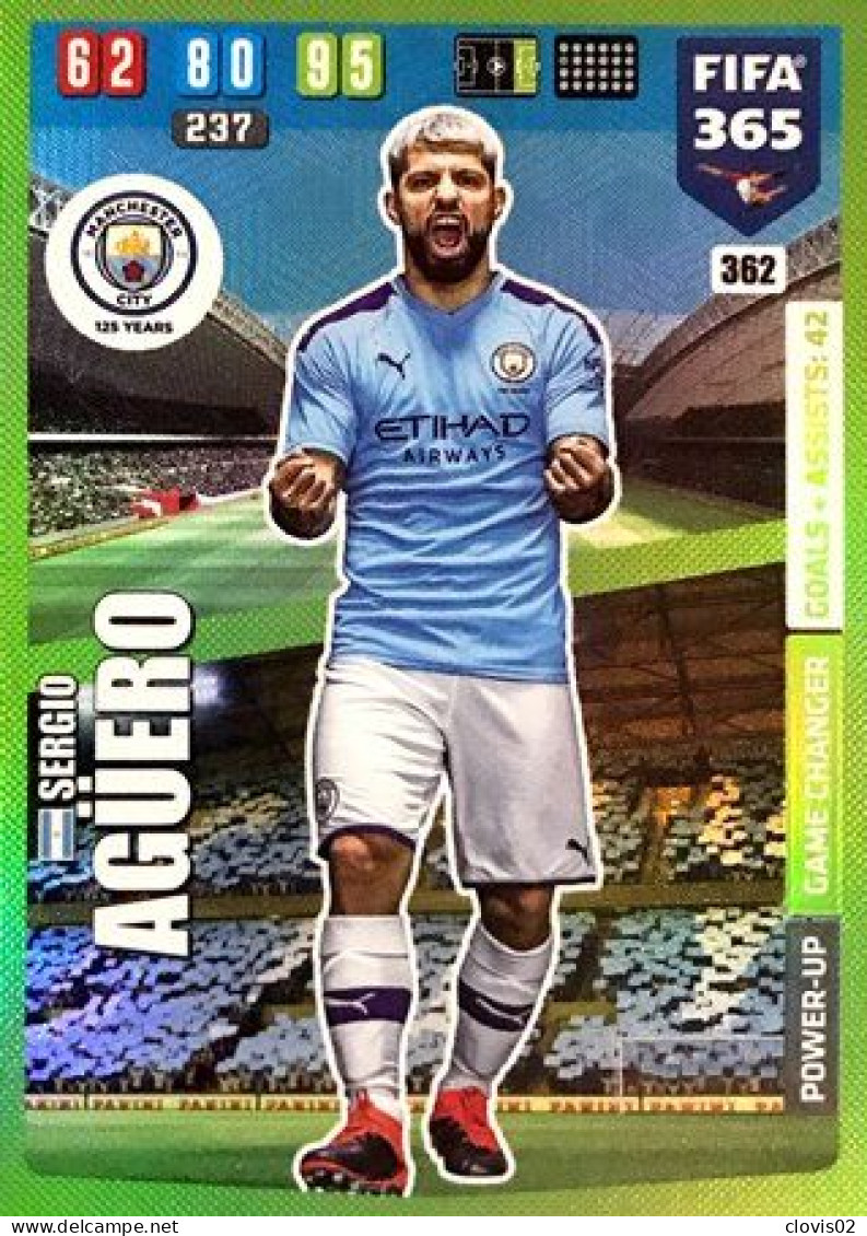 362 Sergio Agüero - Manchester City - Carte Panini FIFA 365 2020 Adrenalyn XL Trading Cards - Trading Cards