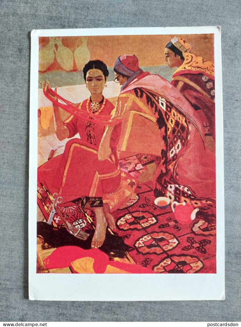 Carpet Makers From Turkmenistan -  USSR  - - Traditional Crafts -  Carpets - Old Postcard - 1967 - Turkmenistán