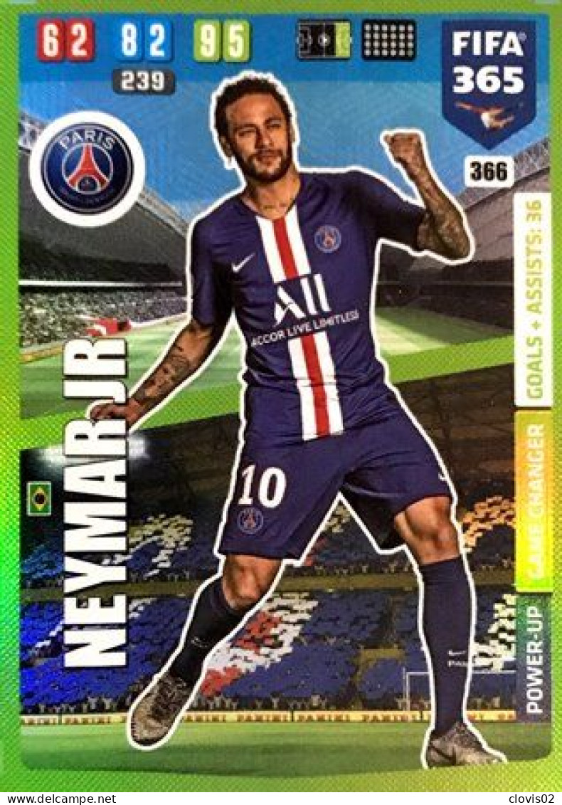 366 Neymar Jr - Paris Saint-Germain - Carte Panini FIFA 365 2020 Adrenalyn XL Trading Cards - Trading Cards