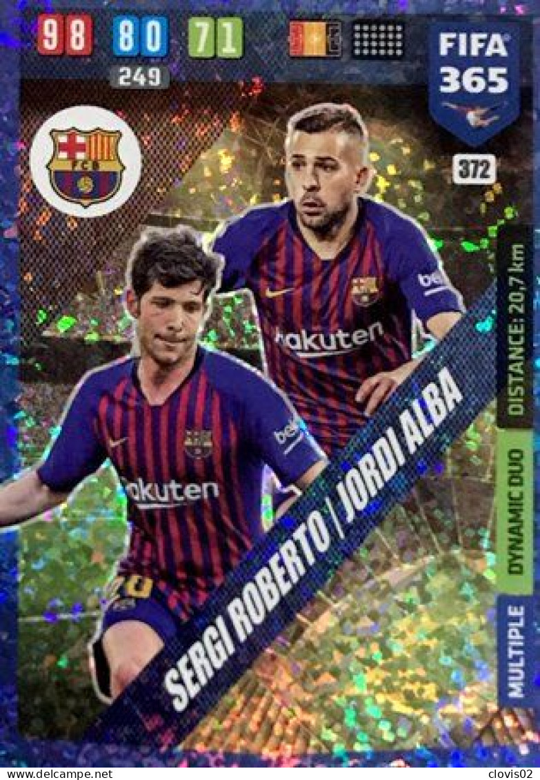 372 Sergi Roberto / Jordi Alba - FC Barcelona - Carte Panini FIFA 365 2020 Adrenalyn XL Trading Cards - Trading Cards