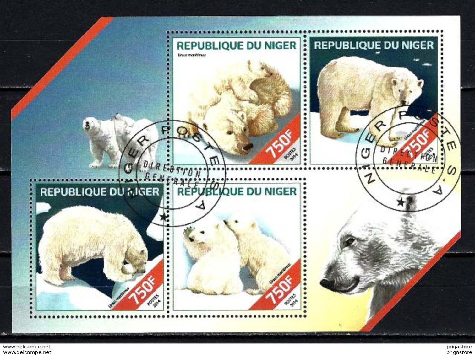 Animaux Ours Niger 2014 (223) Yvert N° 2331 à 2334 Oblitérés Used - Bears