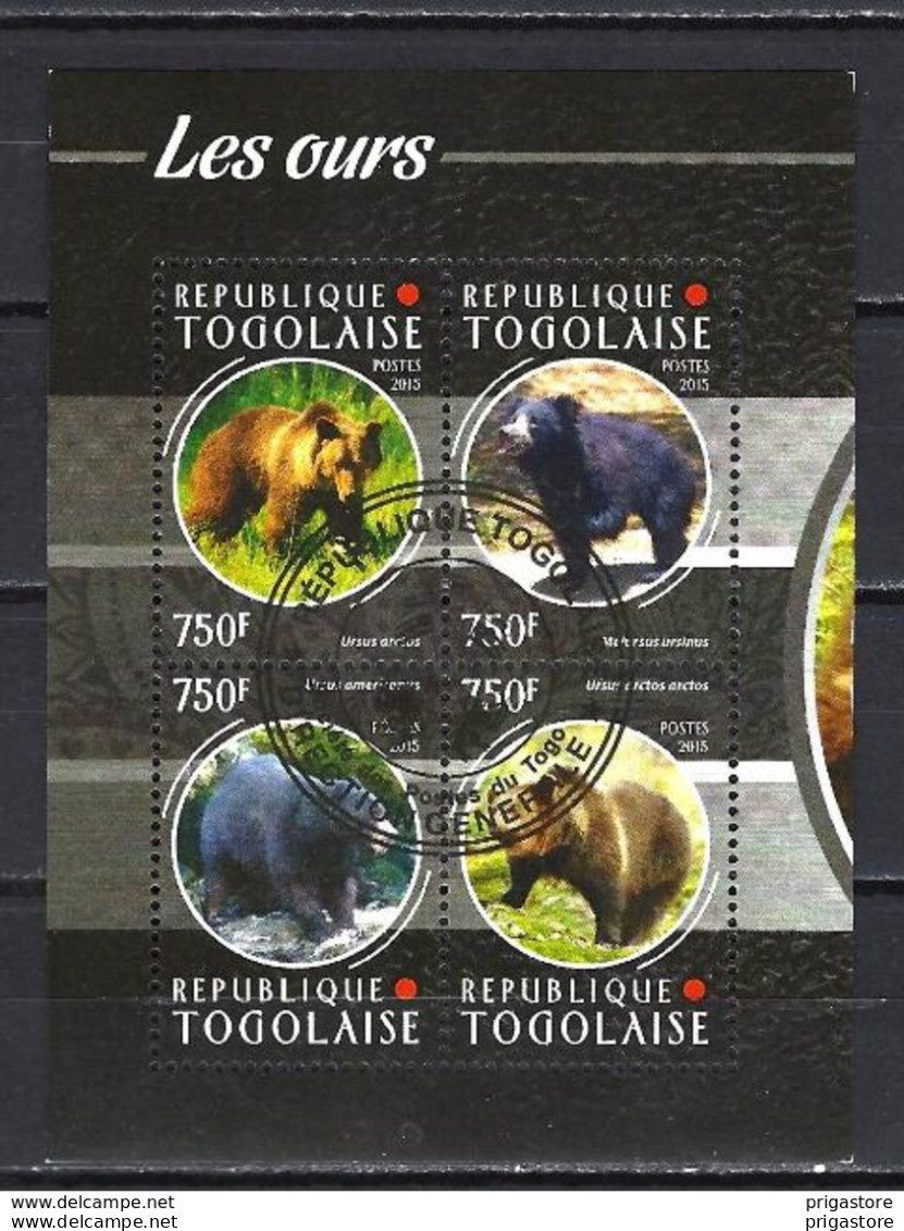 Animaux Ours Togo 2015 (226) Yvert N° 4438 à 4441 Oblitérés Used - Ours