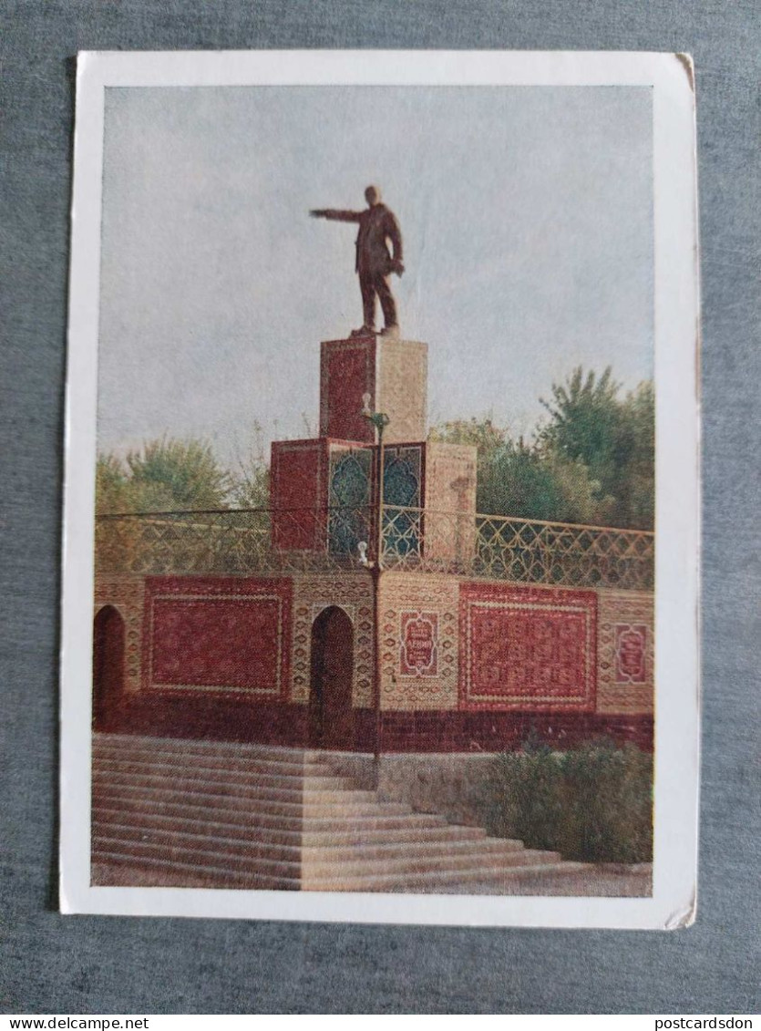 Russian Asia. Ashgabat / Ashkhabad. Lenin Monument. OLD Soviet PC. 1955 Constructivism - Turkménistan