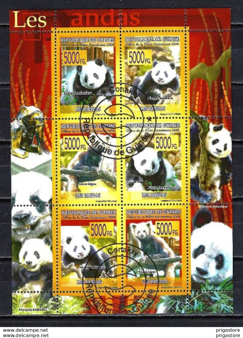 Animaux Pandas Guinée 2008 (265) Yvert N° 3435 à 3440 Oblitérés Used - Ours