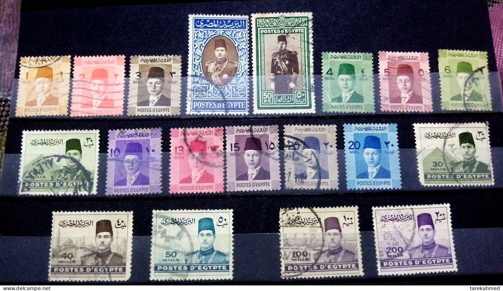 EGYPT :1937 - 39 , Complete SET OF King Farouk Stamps , VF, Sosta - Usati