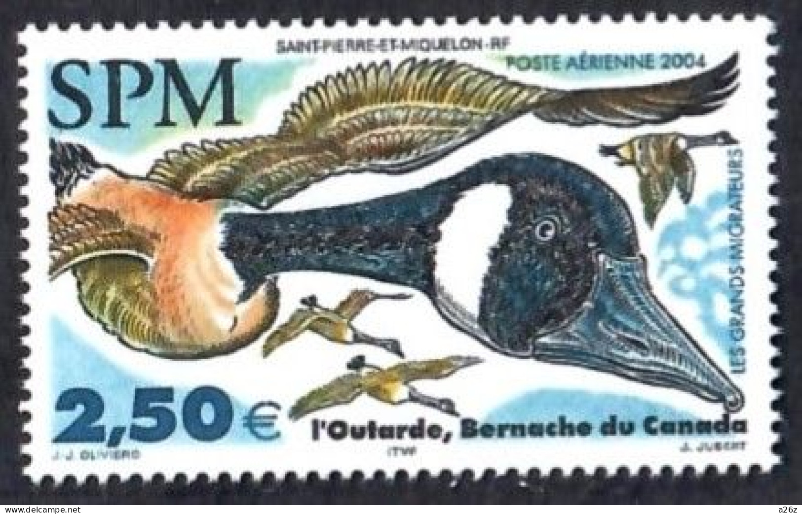 St. Pierre & Miquelon 2004 Bustard Bird 1V Airmail MNH - Unused Stamps