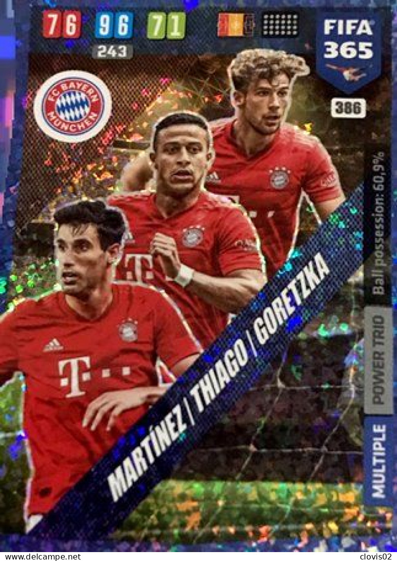 386 Martínez / Alcantara / Goretzka - FC Bayern Müchen - Carte Panini FIFA 365 2020 Adrenalyn XL Trading Cards - Trading Cards