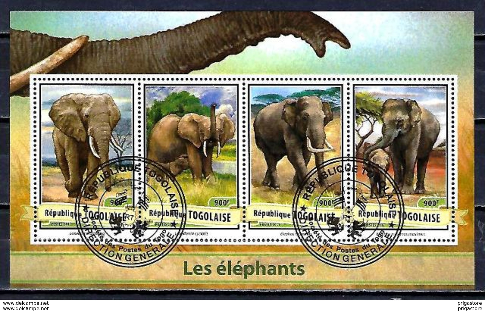 Animaux Eléphants Togo 2017 (320) Yvert N° 5490 à 5493 Oblitérés Used - Olifanten