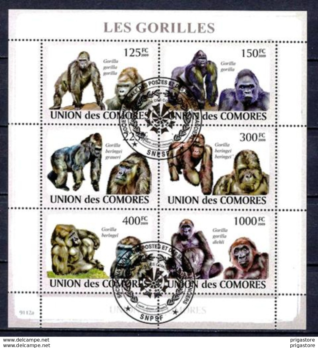 Animaux Gorilles Comores 2009 (332) Yvert N° 1471 à 1476 Oblitérés Used - Gorilla's