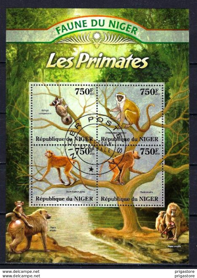 Animaux Primates Niger 2013 (336) Yvert N° 1756 à 1759 Oblitérés Used - Affen