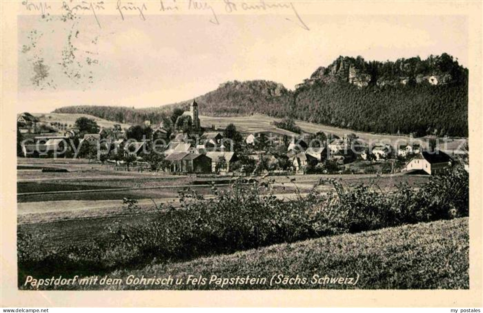 72632108 Papstdorf Mit Dem Gohrisch Und Fels Papststein Saechsische Schweiz Gohr - Gohrisch