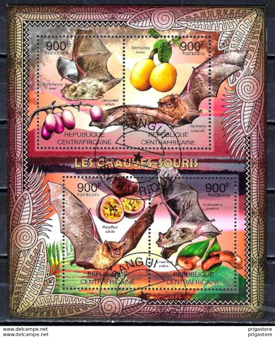 Animaux Chauves-souris Centrafrique 2012 (346) Yvert N° 2336 à 2339 Oblitérés Used - Murciélagos