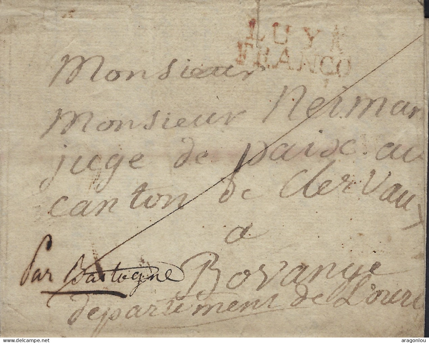 Luxembourg - Luxemburg -  Préphilatélie - Lettre 1829  Adressé Au Mr Neumann , Juge De Paix Au Canton De Clervaux - ...-1852 Voorfilatelie