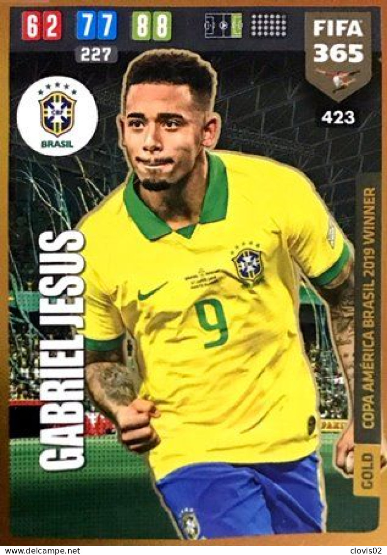 423 Gabriel Jesus - Brazil - Carte Panini FIFA 365 2020 Adrenalyn XL Trading Cards - Trading Cards