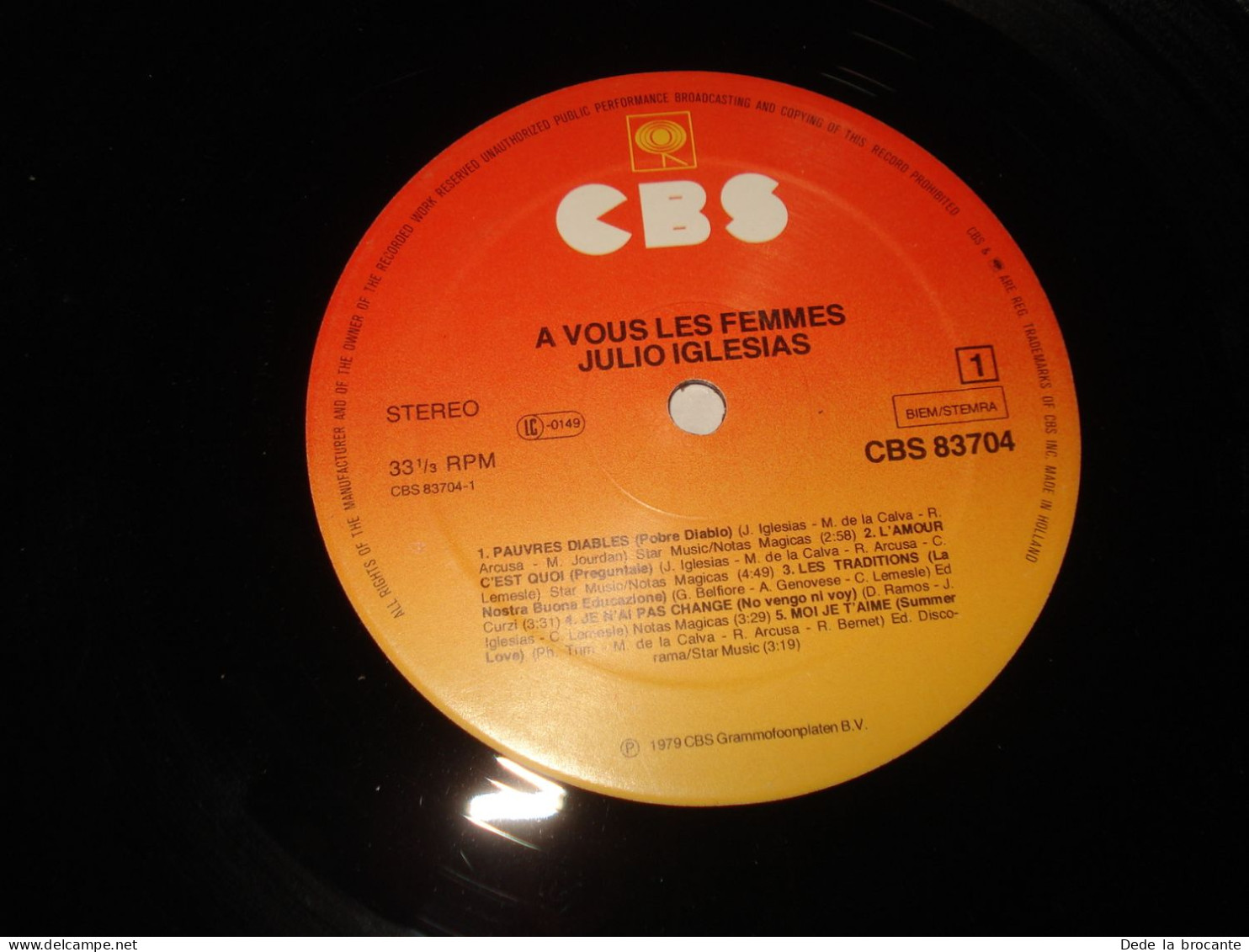 B14 / Julio Iglesias – A Vous Les Femmes – CBS 83704 - Neth 1979  EX/VG