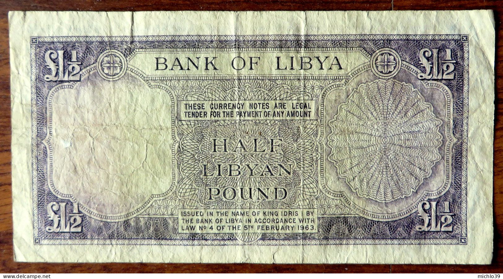 Bank Of Libya (Lybie) - Billet De 1963 - Half Libyan Pound £L½ (voir Scan) - Libië