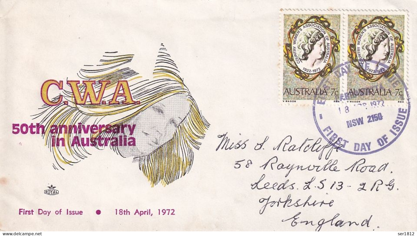 Australai 1972 Cover FDC 50th Anniversaary In Australia - Briefe U. Dokumente