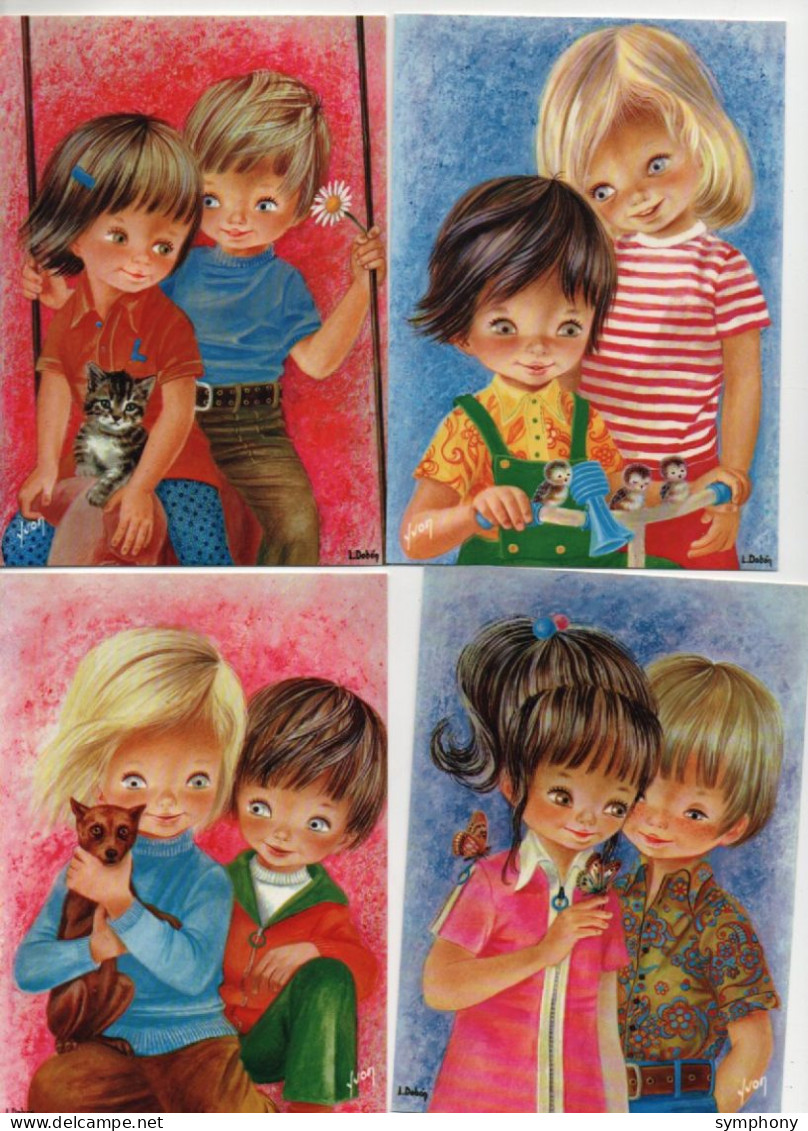 Série 10 CP - Par Dobon - Enfants - Couples Enfantins - Yvon -  4 Scans - - Collections, Lots & Séries
