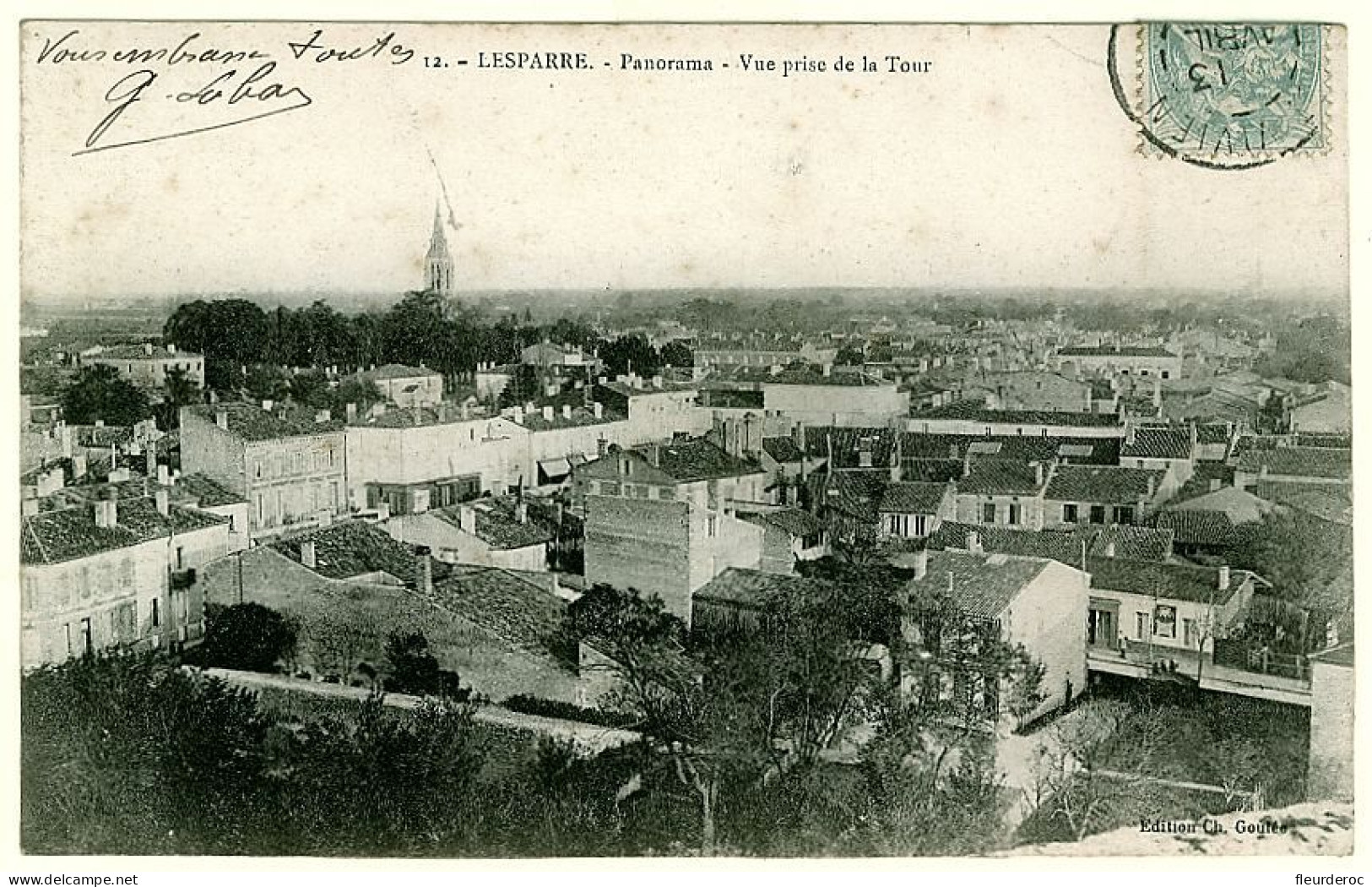 33 - CB52821CPA - LESPARRE - Panorama, Vue Prise De La Tour - Carte Pionnière - Très Bon état - GIRONDE - Lesparre Medoc