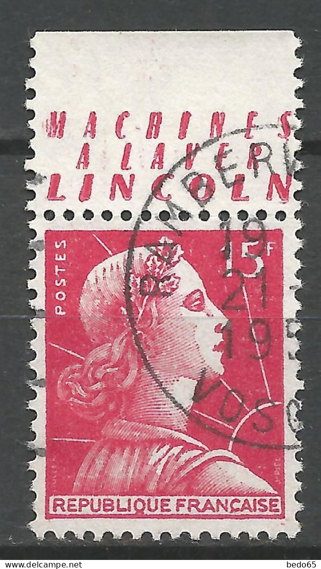 TYPE MARIANNE DE MULLER  N° 1011 PUB LINCOLN OBL / Used - Used Stamps