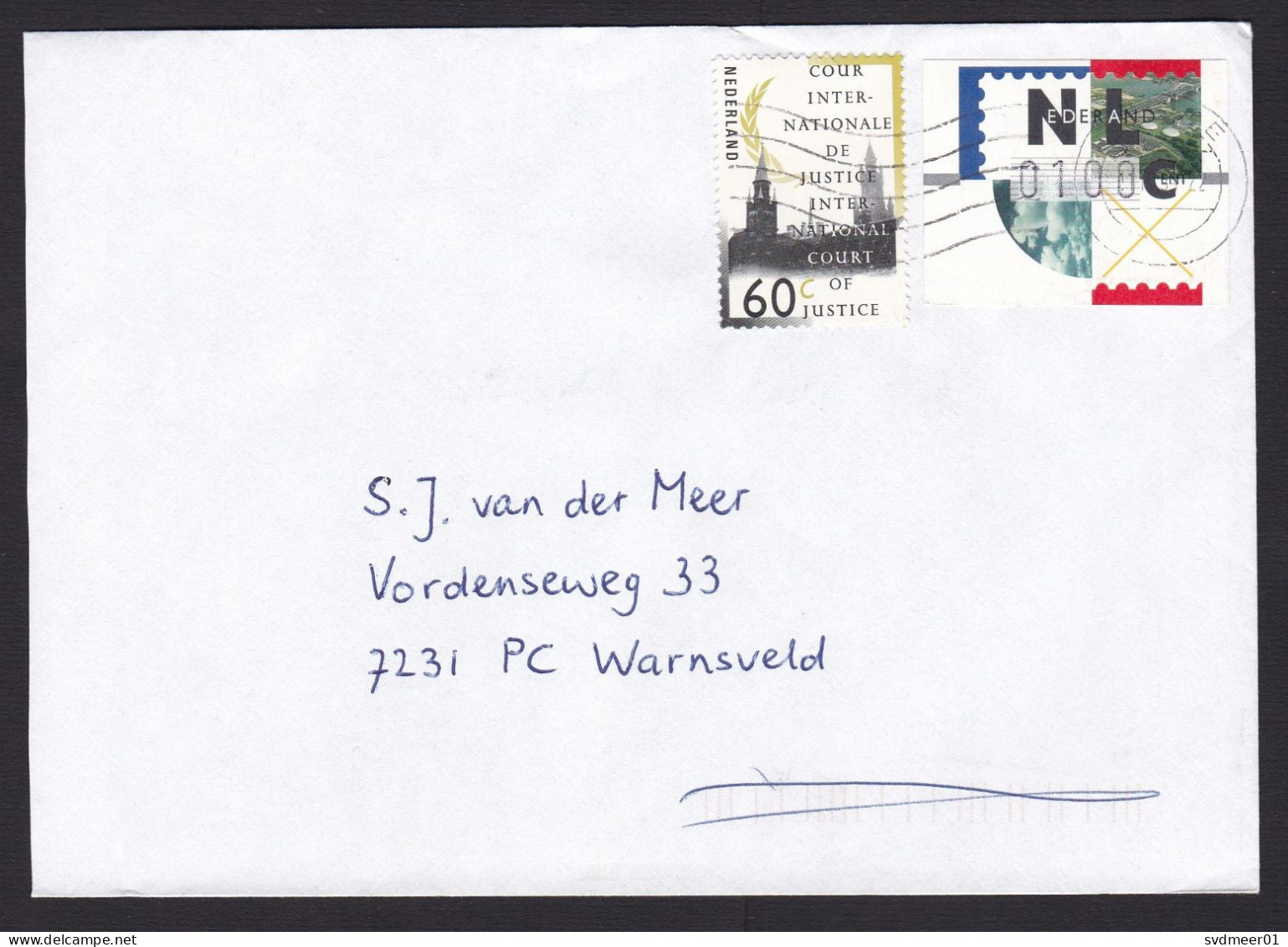 Netherlands: Cover, 1999, ATM Machine Label & Service Stamp Court Of Justice, Uncommon Mix (traces Of Use) - Cartas & Documentos