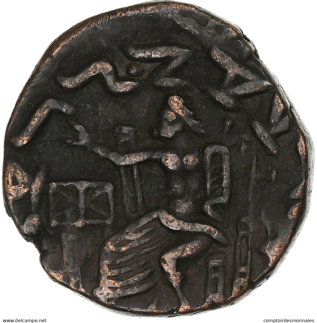 Royaume De Bactriane, Hermaios, Tétradrachme, Late 1st Century BC, Bronze, TTB+ - Grecques