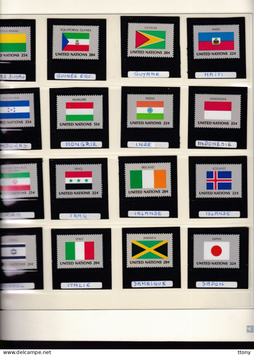 un lot de 160  timbres neufs  drapeaux  différents   pays  United Nations  Nations Unis