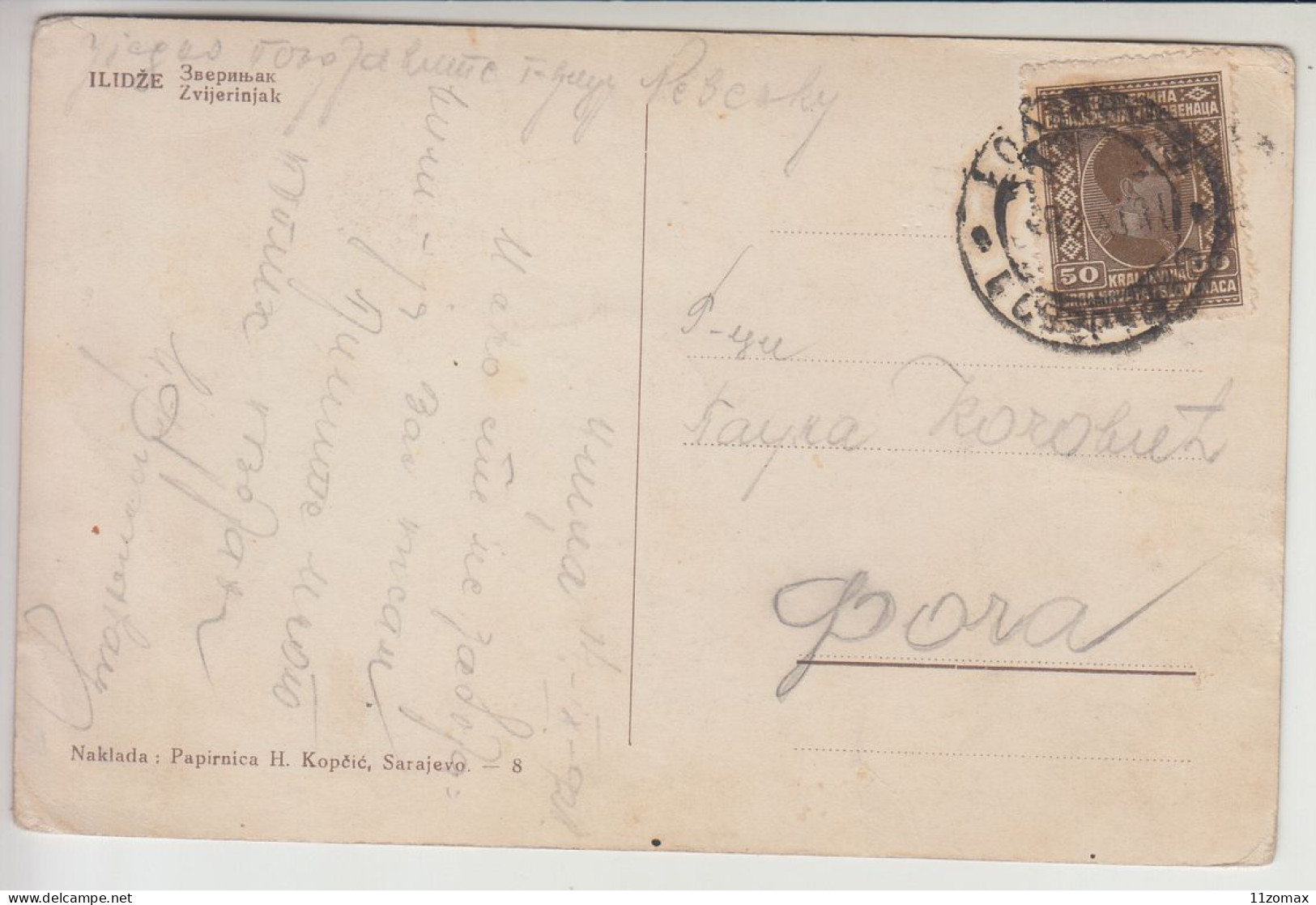 ILIDZA Postcard Used 1928 (bo910) Ilidža Sarajevo Ed. Kopcic Zooloski Vrt Zoological ZOO Bear Ours - Bosnie-Herzegovine