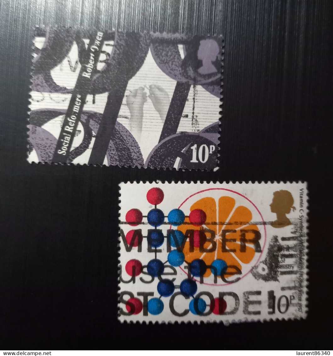 Grande Bretagne 1976 Industrial And Social Reformers Of The 19th Century 2 & 1977 British Nobel Prize Winners In Chemist - Used Stamps