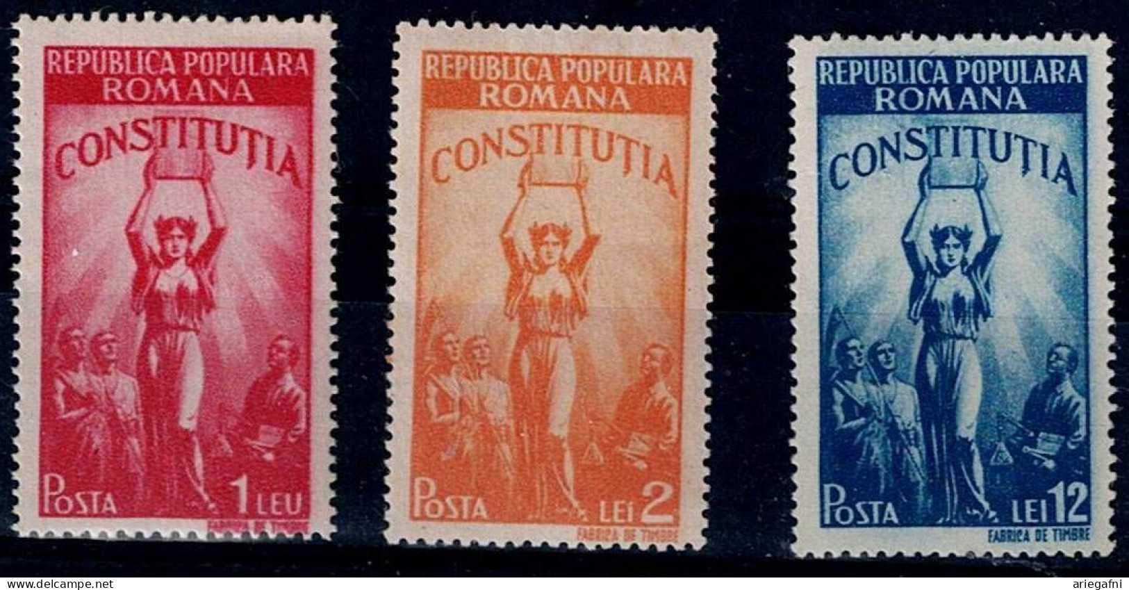 ROMANIA 1948 NEW CONSTITUTION MI No 1118-20 MNH VF!! - Neufs