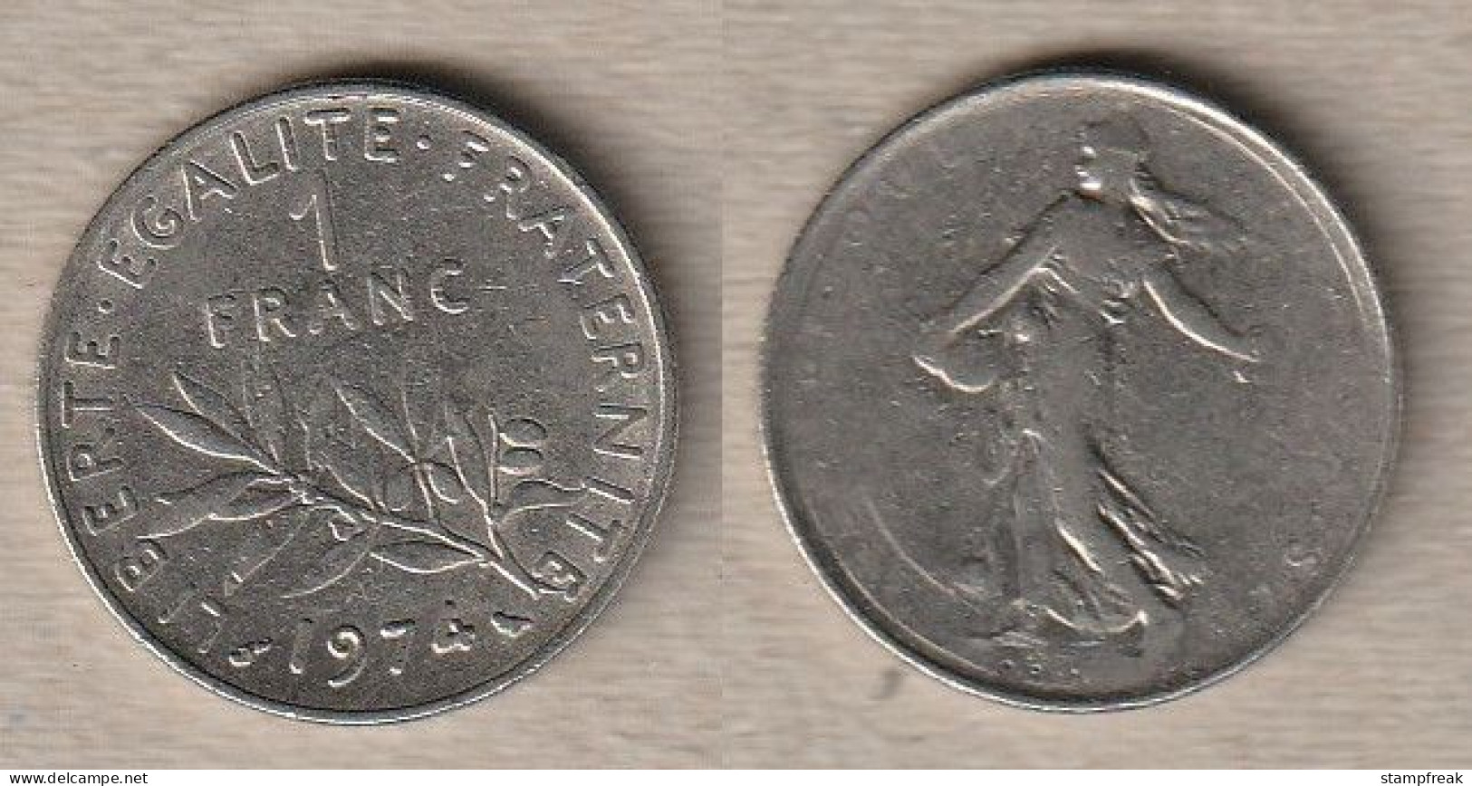 02366) Frankreich, 1 Franc 1974 --- Fehlprägung --- - Varietà E Curiosità