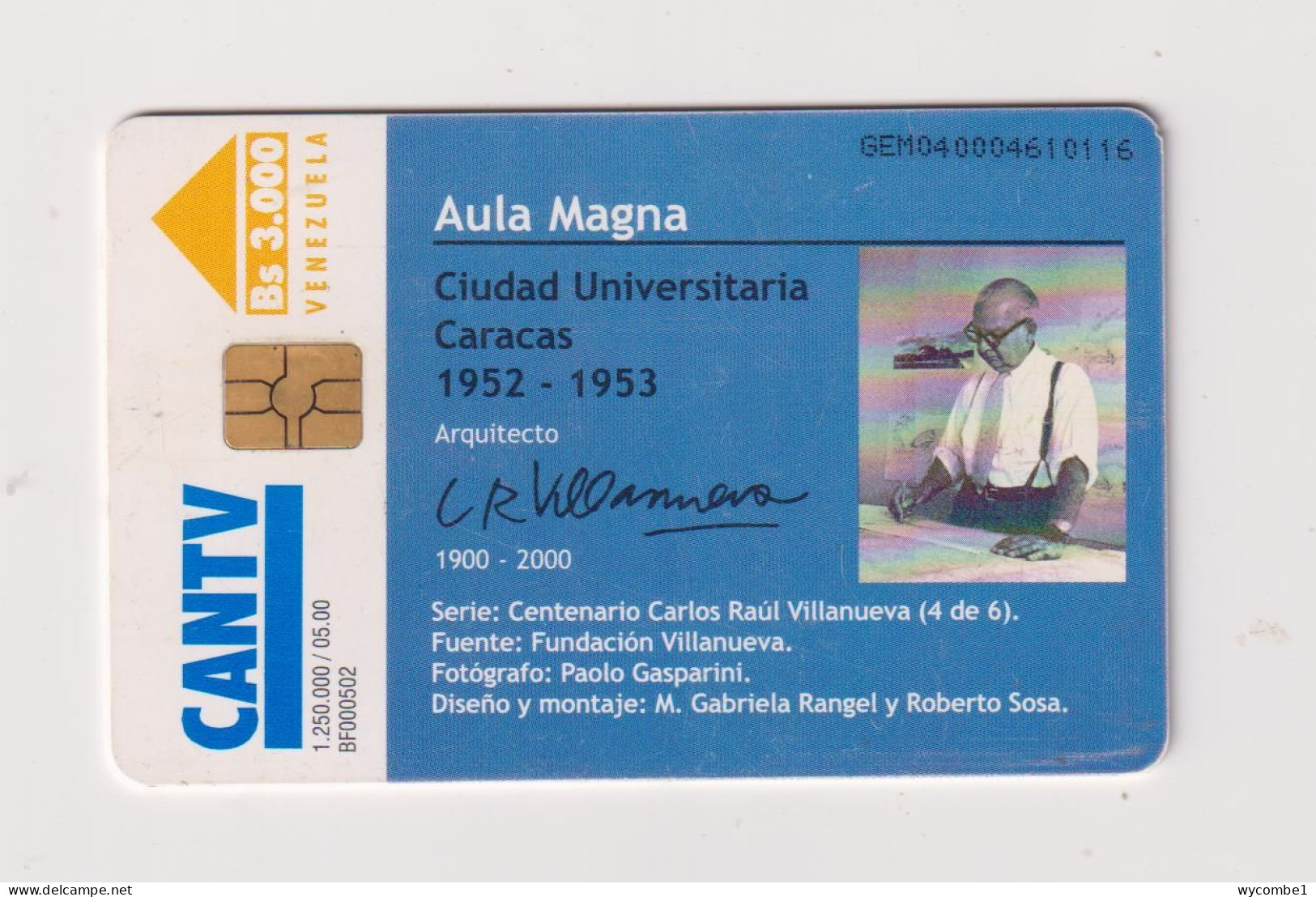 VENEZUELA  -  Aula Magna Chip Phonecard - Venezuela