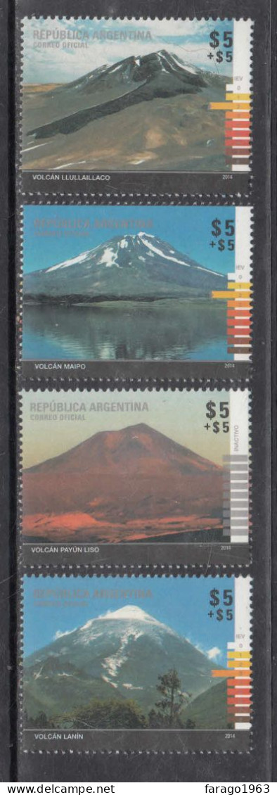 2014 Argentina Volcanoes Geology  Complete Set Of 4 MNH - Nuovi