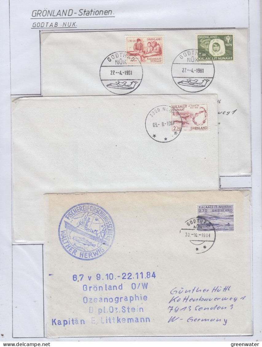 Greenland  Godthab Nuk 6 Covers (KG171) - Stations Scientifiques & Stations Dérivantes Arctiques