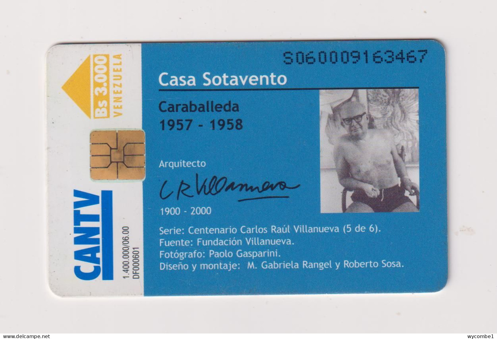 VENEZUELA  -  Casa Sotovento Chip Phonecard - Venezuela