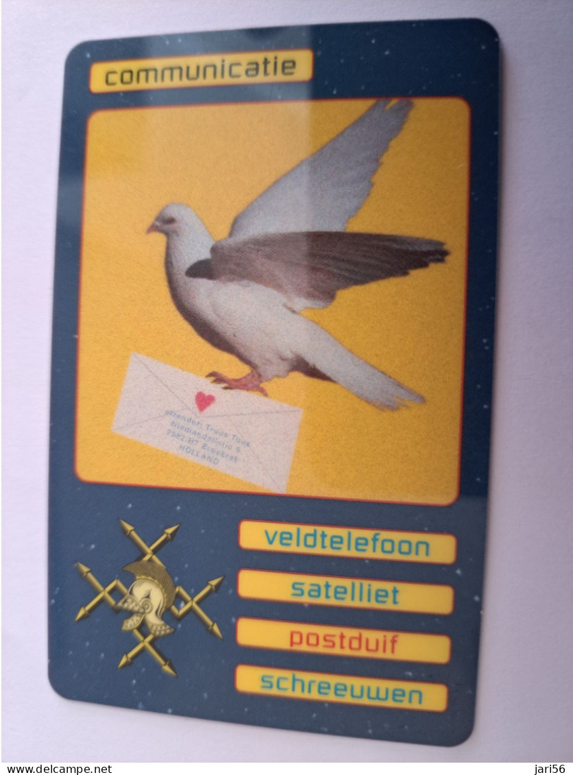 NETHERLANDS  WELFARE /SFOR/MILITAIR CARD /50 GUILDERS /  PIGEON/ UNITED NATIONS / COMMUNICATIE / 3 POSTDUIF ** 16322 ** - Autres & Non Classés