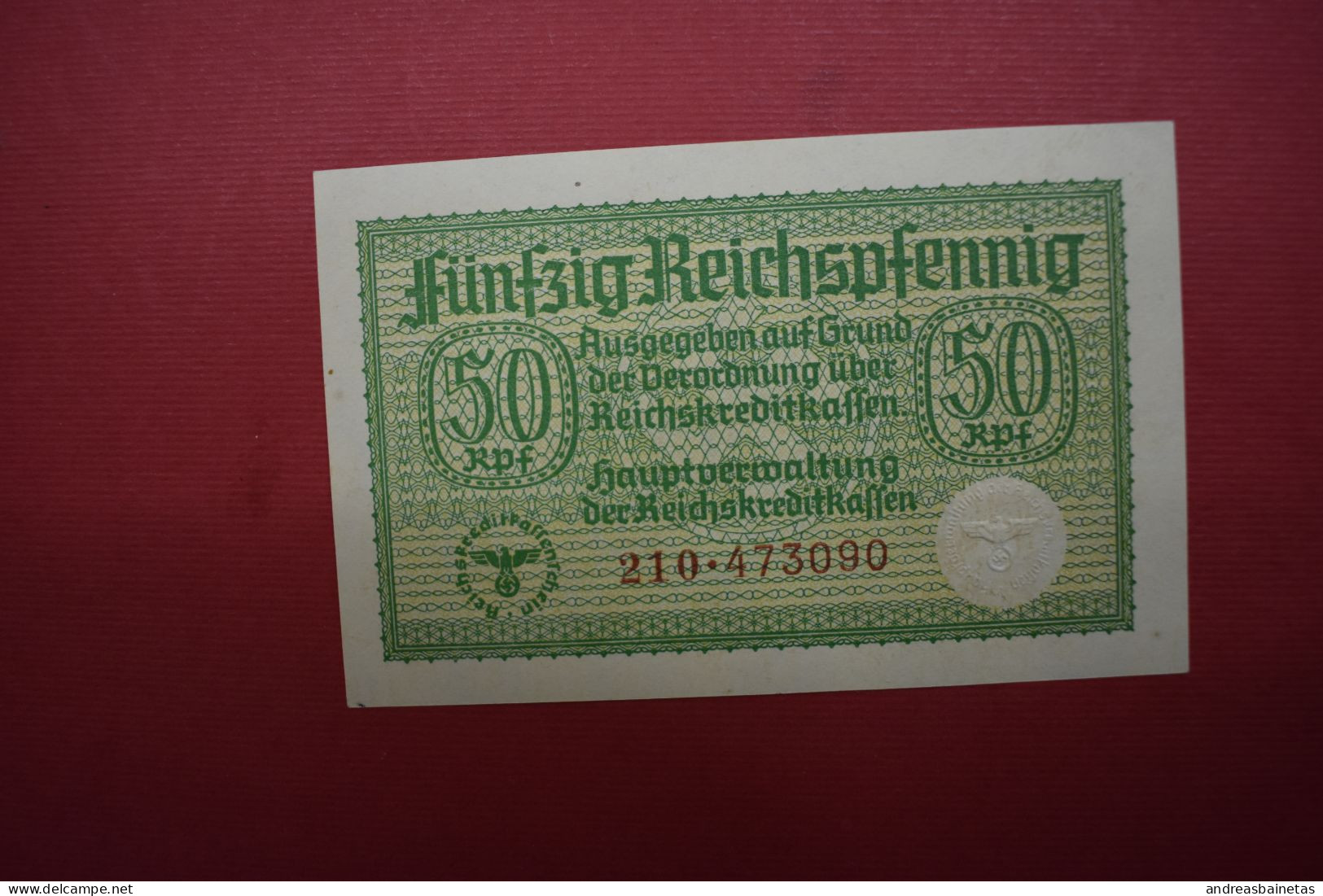 Banknotes   Germany (1871-1948) 50 Reichspfennig Reichskreditkassenschein 	P# R135 - 2° Guerra Mondiale