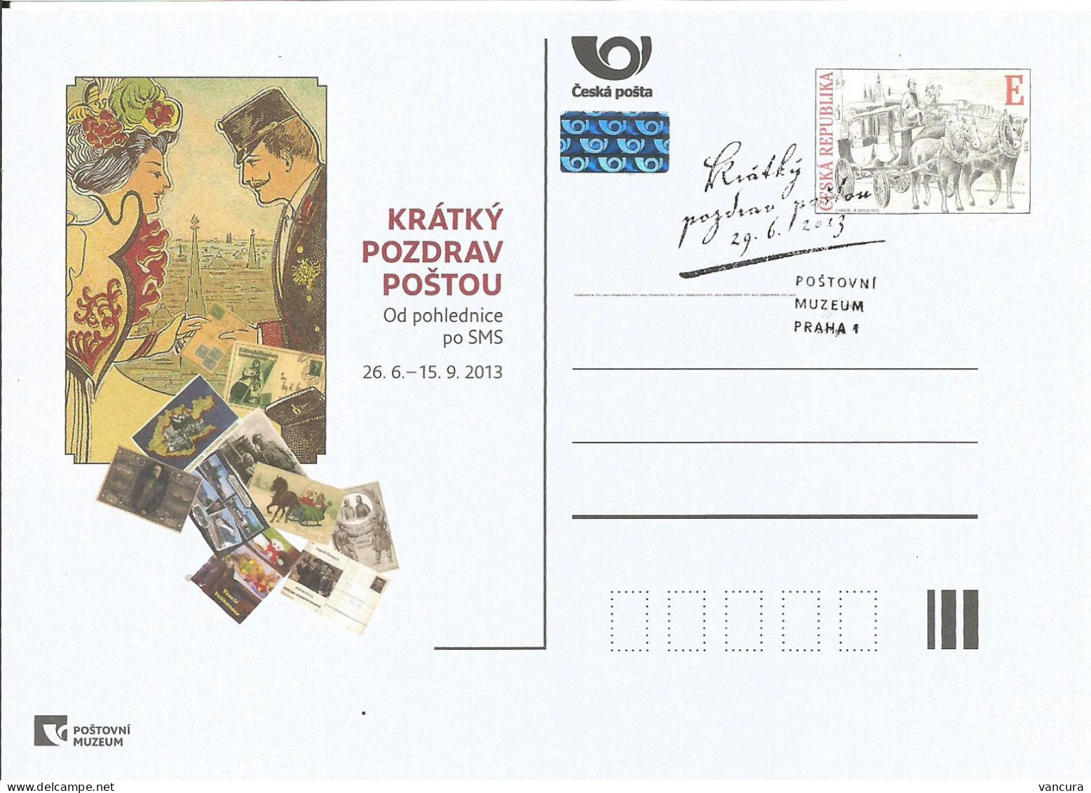 CDV PM 93 Czech Republic From Postcard To SMS Exhibition 2013 POSTMAN Coach On Charles Bridge - Cartes Postales